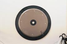 Rubber-edged follower plate for 120 lb drum  1-1/4 inch center diameter