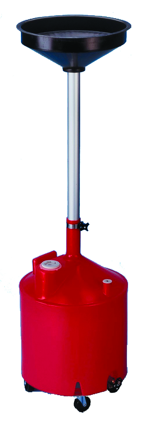 18 gallon portable lift drain w/ 3-1/2" wheels