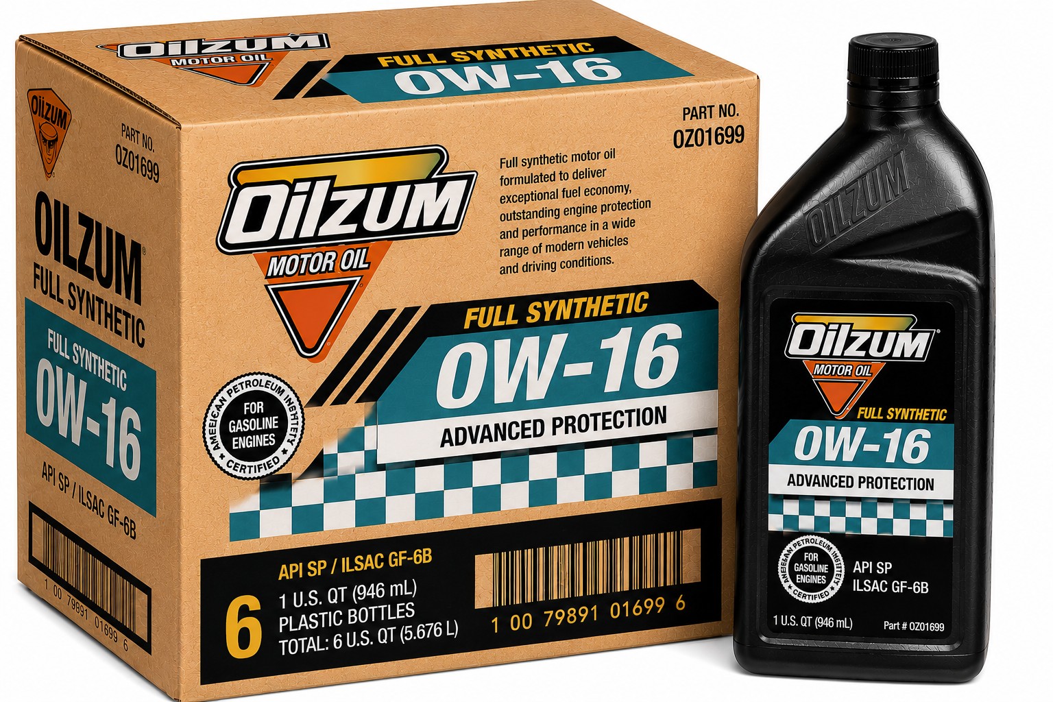 OILZUM SYNTHETIC 0W16 6*1QT CASE