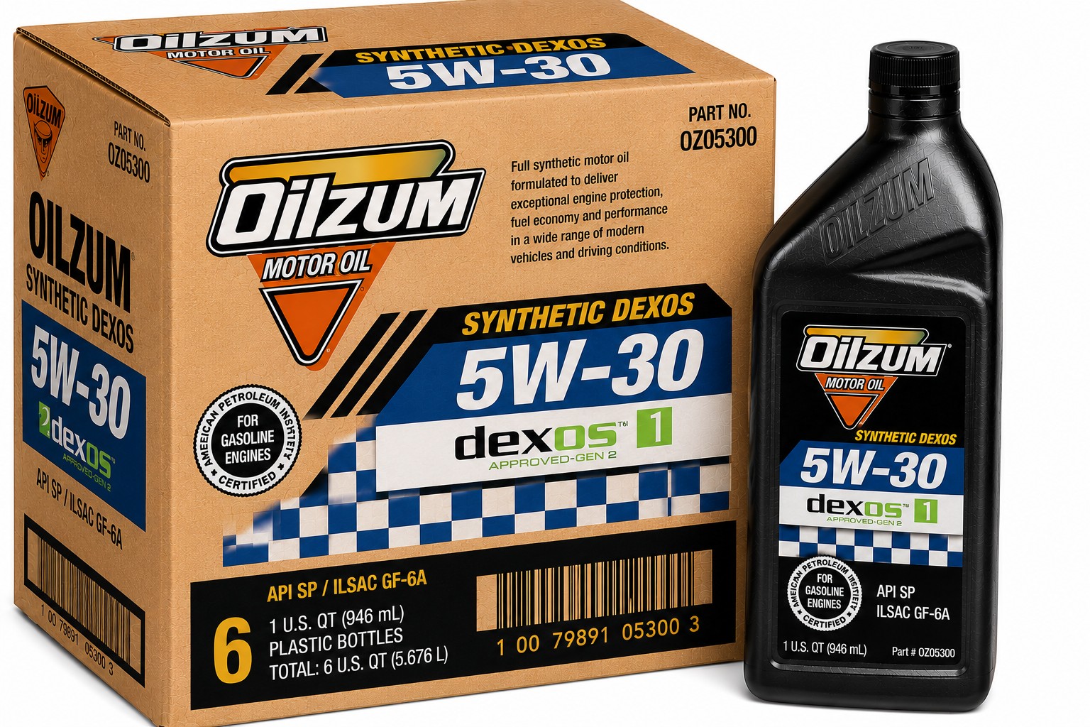 OILZUM SYNTHETIC DEXOS 5W30 6*1QT CASE
