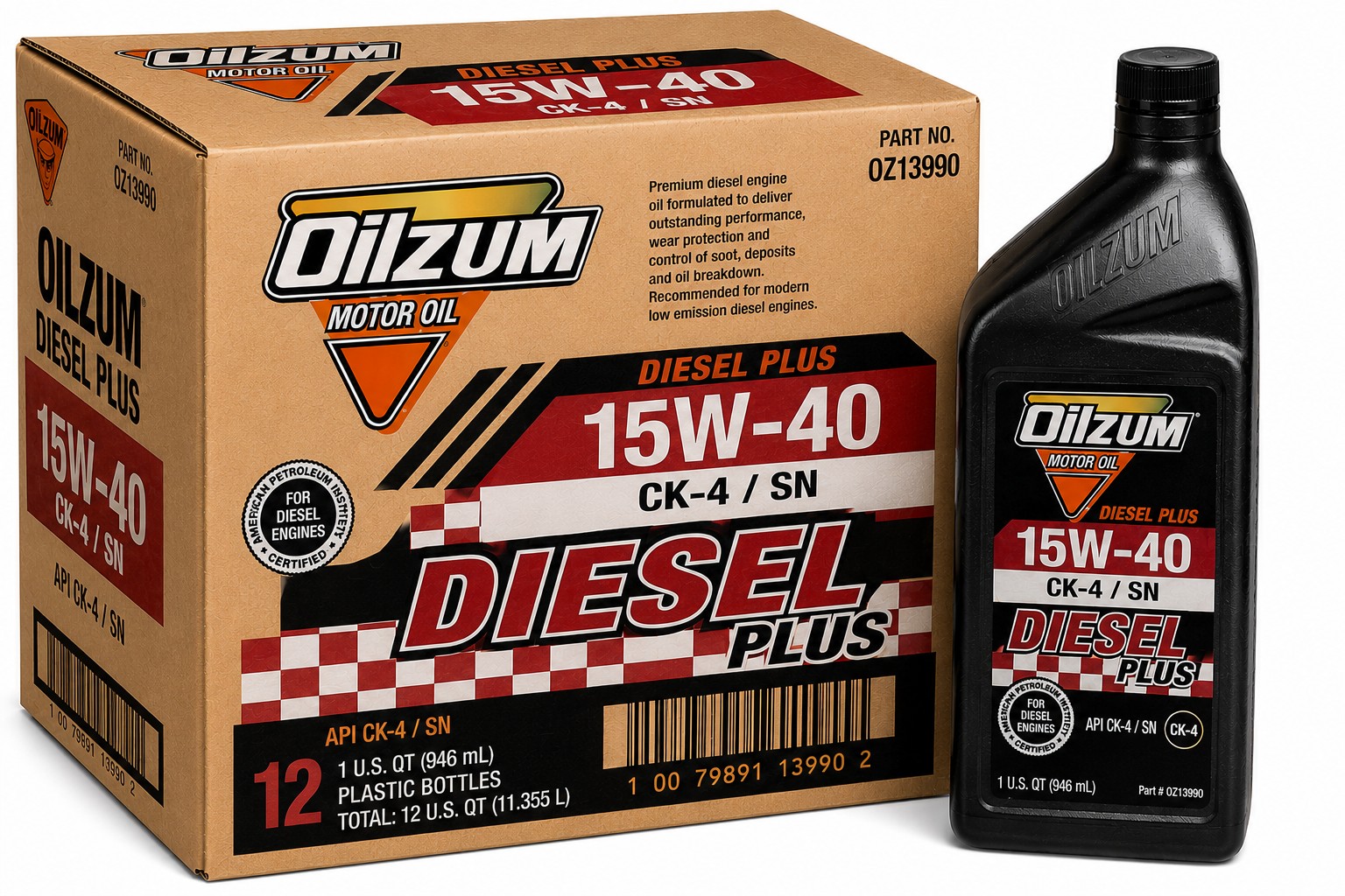 OILZUM DIESEL PLUS 15W30 12*1 QT CASE